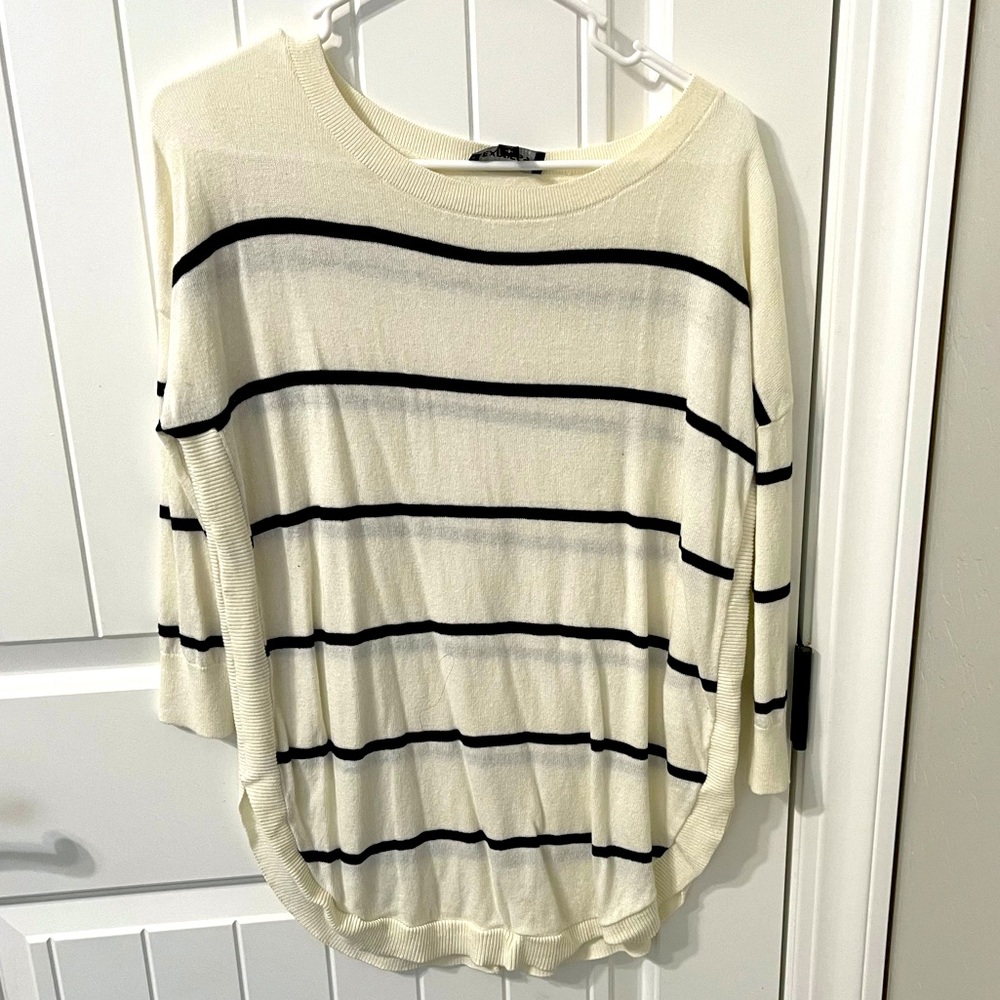 Express black striped tunic sweater